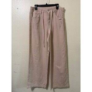 BlankNYC Wide Leg Cotton Linen Blend Pants Dusty Rose Pink Size 29